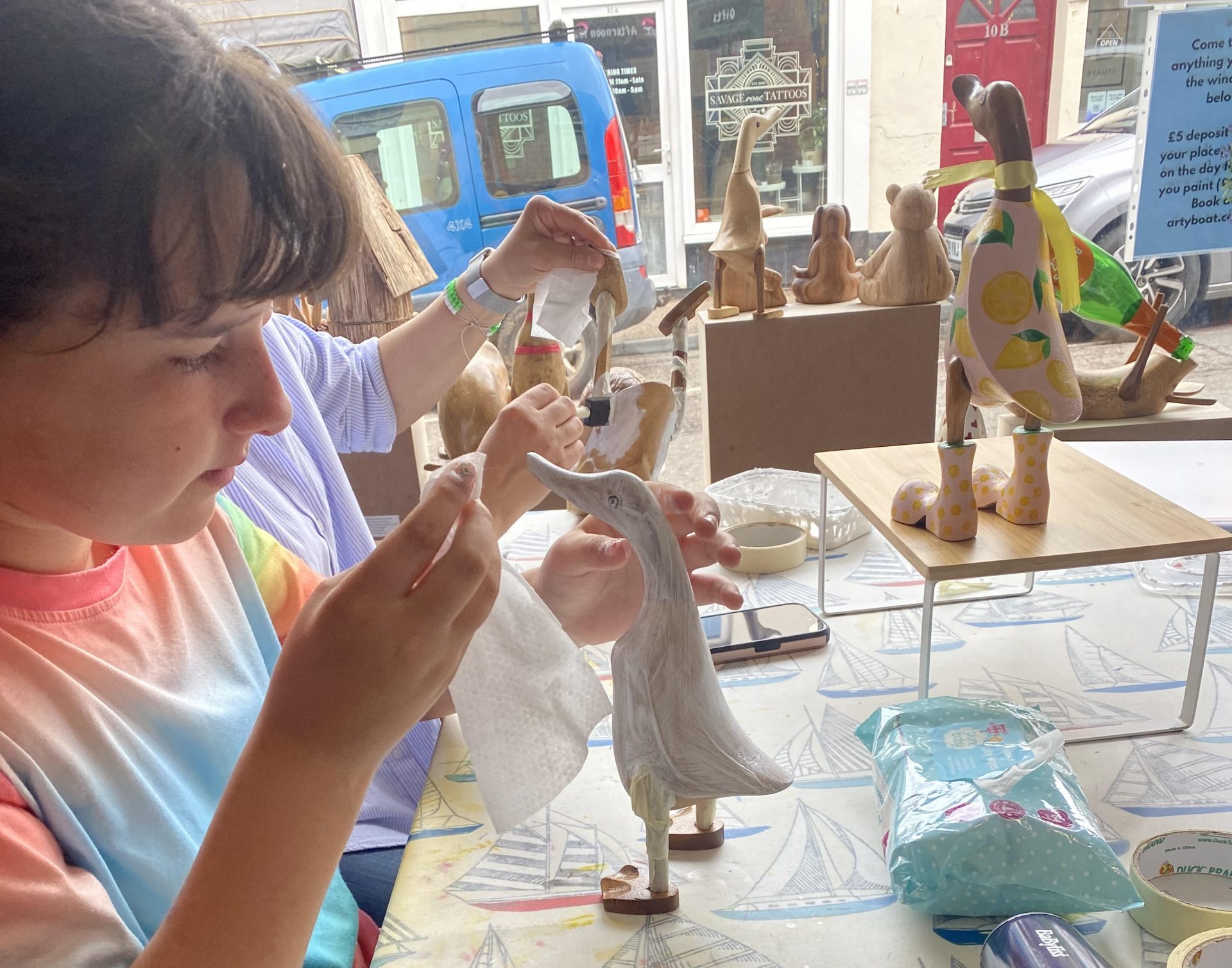 Paint a Wooden Duck at Arty Boat Events in Exmouth