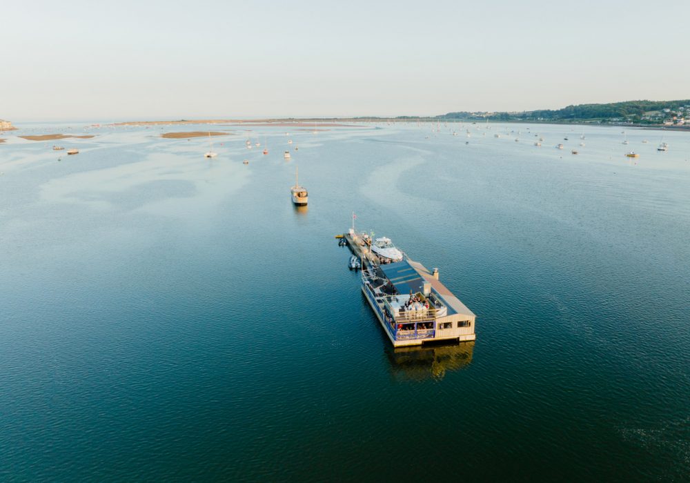 Floating River Exe Cafe on the Exe Estuary